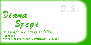 diana szegi business card